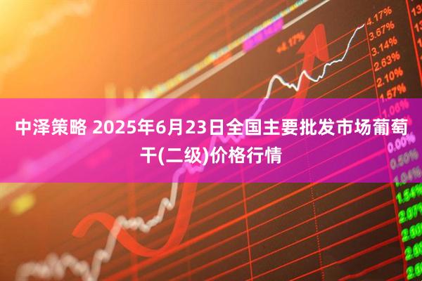 中泽策略 2025年6月23日全国主要批发市场葡萄干(二级)价格行情